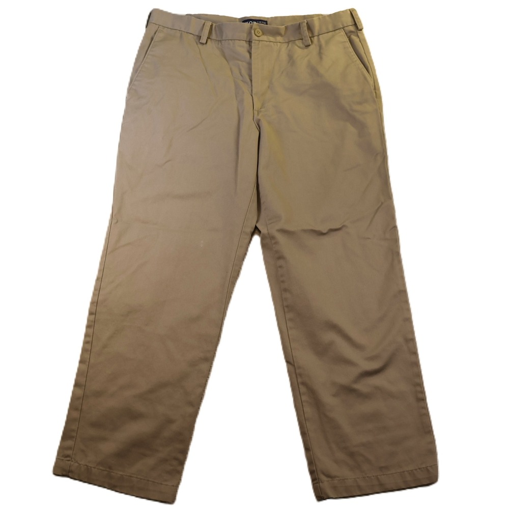 IZOD Mens 36x30 Straight Fit‎ Pants Tan Khaki Chinos 45BM007